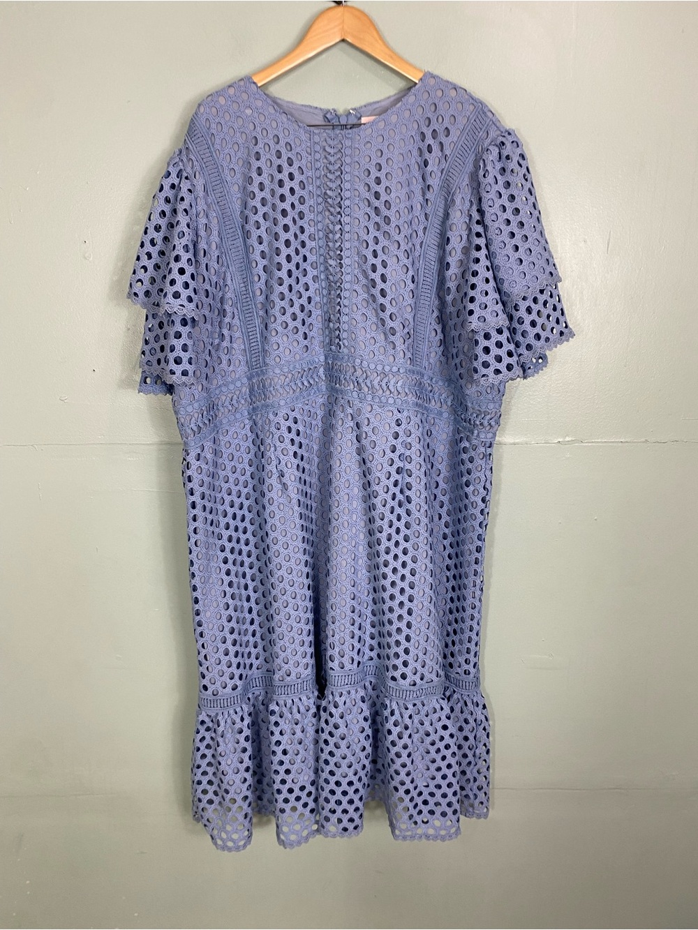 Ivy City Co Eyelet Midi Dress Blue Size‎ 32 W